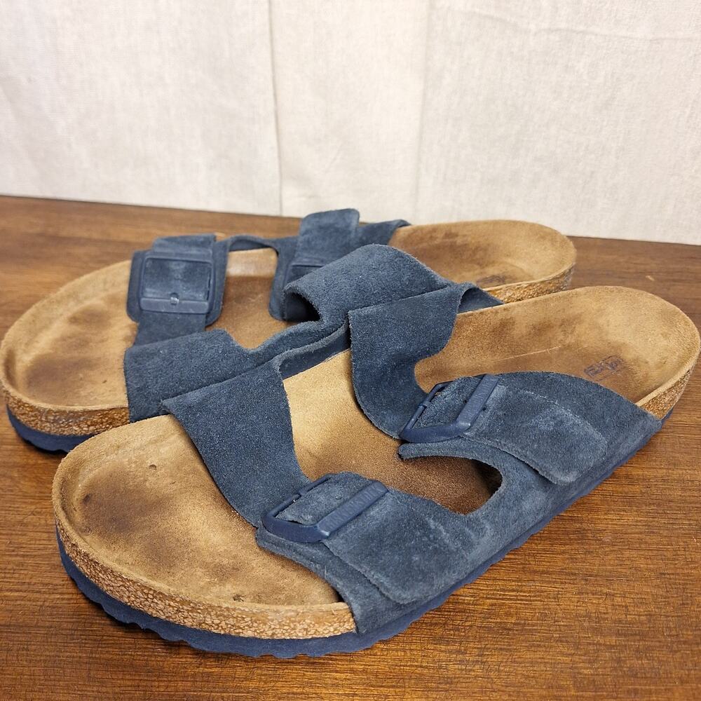 Birkenstock Arizona double strap buckle suede sandals EU 43 mens 10/10.5 slides - Picture 3 of 7